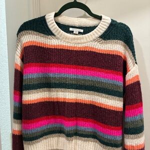 American Eagle Outfitters Multicolor Striped Crew Neck Sweater